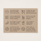 Moderne Öko Kraft Teeth Whitening Aftercare Card (Rückseite)