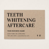 Moderne Öko Kraft Teeth Whitening Aftercare Card (Vorderseite)