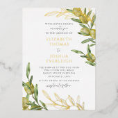 Moderne Ölabteilung Hochzeitsfoil Einladung (Vorderseite)