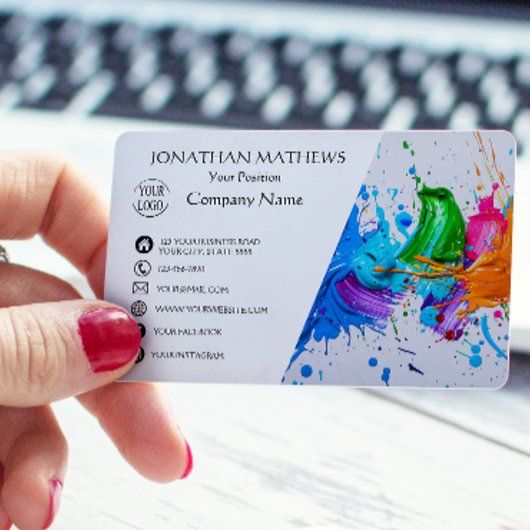 Moderne Ölfarbe Abstrakt Visitenkarte
