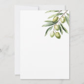 Moderne Olive Branch feierliche Hochzeit Einladung (Rückseite)