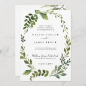Moderne Olive Branch feierliche Hochzeit Einladung (Vorne/Hinten)