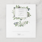 Moderne Olive Branch geflochtene Hochzeitssonne-Pl Platzkarte (Außenseite Aufgefaltet)