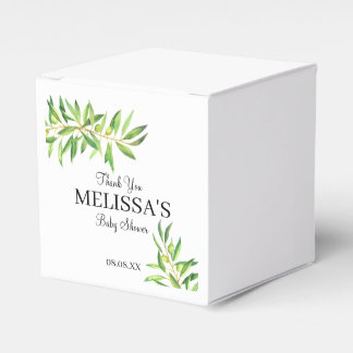Moderne Olive Branch Greenery Vielen Dank Geschenkschachtel