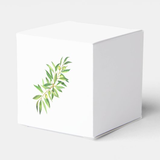 Moderne Olive Branch Greenery Vielen Dank Geschenkschachtel (Rückseite)