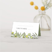 Moderne Olive Branch Hochzeit Platzkarte (Vorderseite)