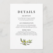 Moderne Olive Branch Hochzeitsgast-Informationen Begleitkarte (Vorderseite)