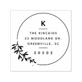 Moderne Olive Branch Rücksendeadresse für Monogram Permastempel (Design)