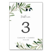 Moderne Olive Branch Tischnummer (Rückseite)
