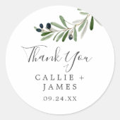 Moderne Olive Branch Vielen Dank für Ihr Interesse Runder Aufkleber (Vorderseite)