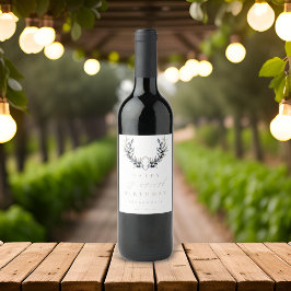 Moderne Olive Branch Wasserfarbe JEDER Geburtstag Weinetikett