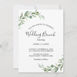 Moderne Olive Branch Wedding Brunch Einladung