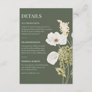 Moderne Olive Calla-Lilie & Orchideen Botanische H Begleitkarte