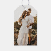 Moderne Olive Custom Foto Monogram Wedding Geschenkanhänger (Rückseite)