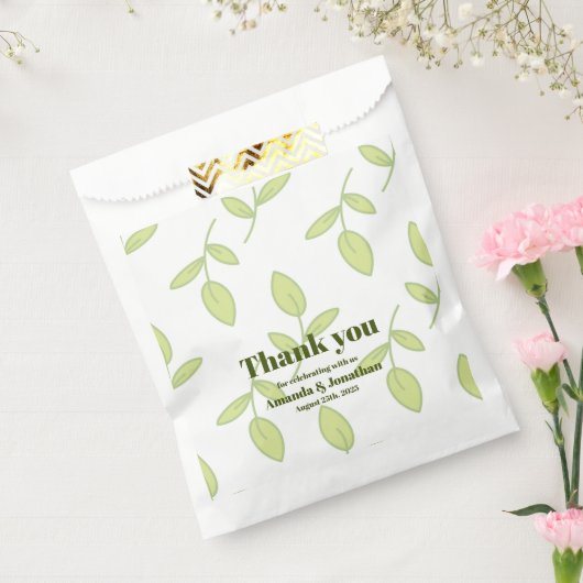 Moderne Olive Green Boho Gastgeschenk Hochzeit Bag Geschenktütchen (Versiegelt)