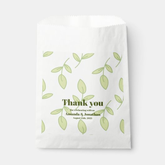 Moderne Olive Green Boho Gastgeschenk Hochzeit Bag Geschenktütchen (Vorderseite)