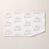 Moderne Olive Green Christmas Trees & Bows Badhandtuch Set (Handtuch)