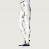 Moderne Olive Green Christmas Trees & Bows Leggings (Links)