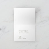 Moderne Olive Green Folded Wedding Dankeskarte (Innenseite)