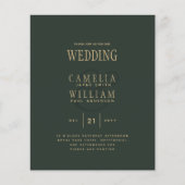 Moderne OLIVE Green Gold Hochzeit (Vorderseite)