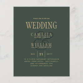 Moderne OLIVE Green Gold Hochzeit Flyer