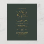Moderne Olive Green Gold Hochzeitsempfehlung (Vorderseite)