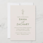 Moderne Olive Green & Gray Wedding Einladung (Vorderseite)