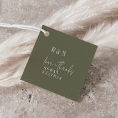 Moderne Olive Green Monogram Wedding Geschenkanhänger