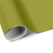 Moderne Olive Green Schlicht Solid Color Geschenkpapier (Rolleneckpunkt)