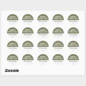 Moderne Olive Green Typografie Frohe Weihnachten Runder Aufkleber (Blatt)