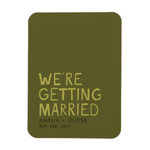 Moderne Olive Green Typografy Dicke Streifen zur Magnet