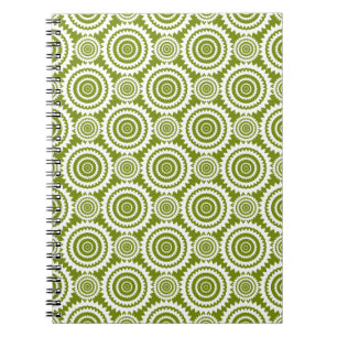 Moderne Olive Green und White Geometrie Muster Art Notizblock