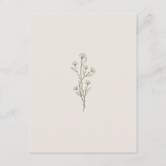 Moderne Olive Green Wedding Details Begleitkarte (Rückseite)