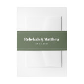 Moderne Olive Green Wedding Einladung Bly Band (Vorderseite Beispiel)