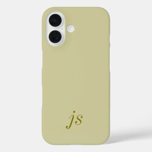 Moderne Olive-Grün Weiße Monogramm Name Case-Mate iPhone Hülle (Rückseite)