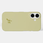 Moderne Olive-Grün Weiße Monogramm Name Case-Mate iPhone Hülle (Rückseite (Horizontal))