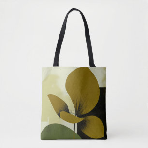 Moderne Oliven-Abstrakte Blumenmuster-Tasche Tasche