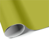 Moderne Oliven Grün Einfarbige Farbe Geschenkpapier (Rolleneckpunkt)