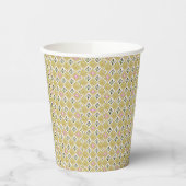 Moderne Oliven- und Magenta-Geometric-Tribalmuster Pappbecher (Links)