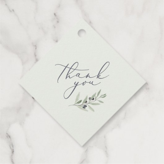 Moderne Olivenbäume Geschenkanhänger (Rückseite)