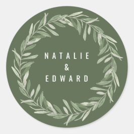 Moderne Olivenbäume Runder Aufkleber