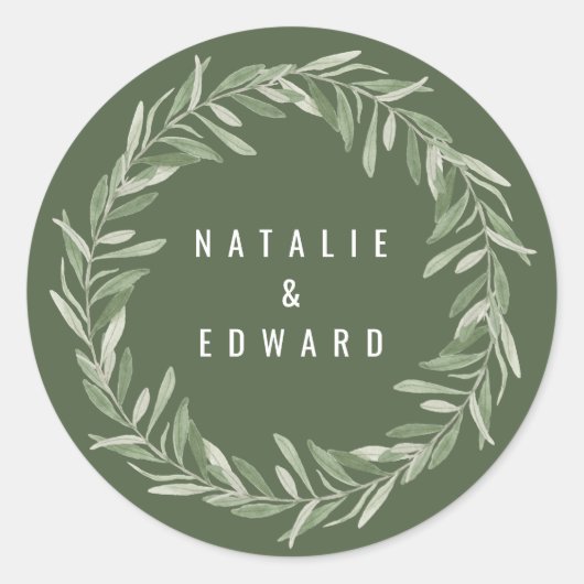 Moderne Olivenbäume Runder Aufkleber (Vorderseite)
