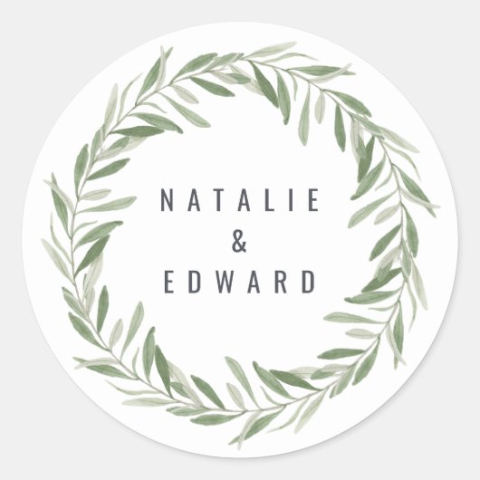 Moderne Olivenbäume Runder Aufkleber (Vorderseite)