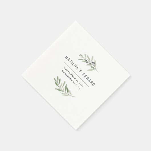 Moderne Olivenhaine Serviette (Ecke)