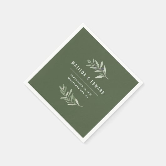 Moderne Olivenhaine Serviette (Ecke)