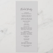 Moderne Olivenzweigstelle | Gray Wedding Program Programm (Rückseite)