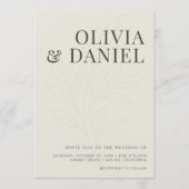Moderne olivgrüne Hochzeit mit QR-Code-Foto Einladung (Vorderseite)