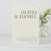 Moderne olivgrüne Hochzeit mit QR-Code-Foto Einladung (Stehend Vorderseite)