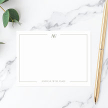 Moderne Olivgrüne Minimalistische Elegante Monogra