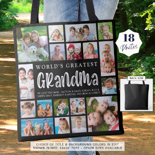 Moderne Oma 18 Foto-Collage in individueller Farbe Tasche